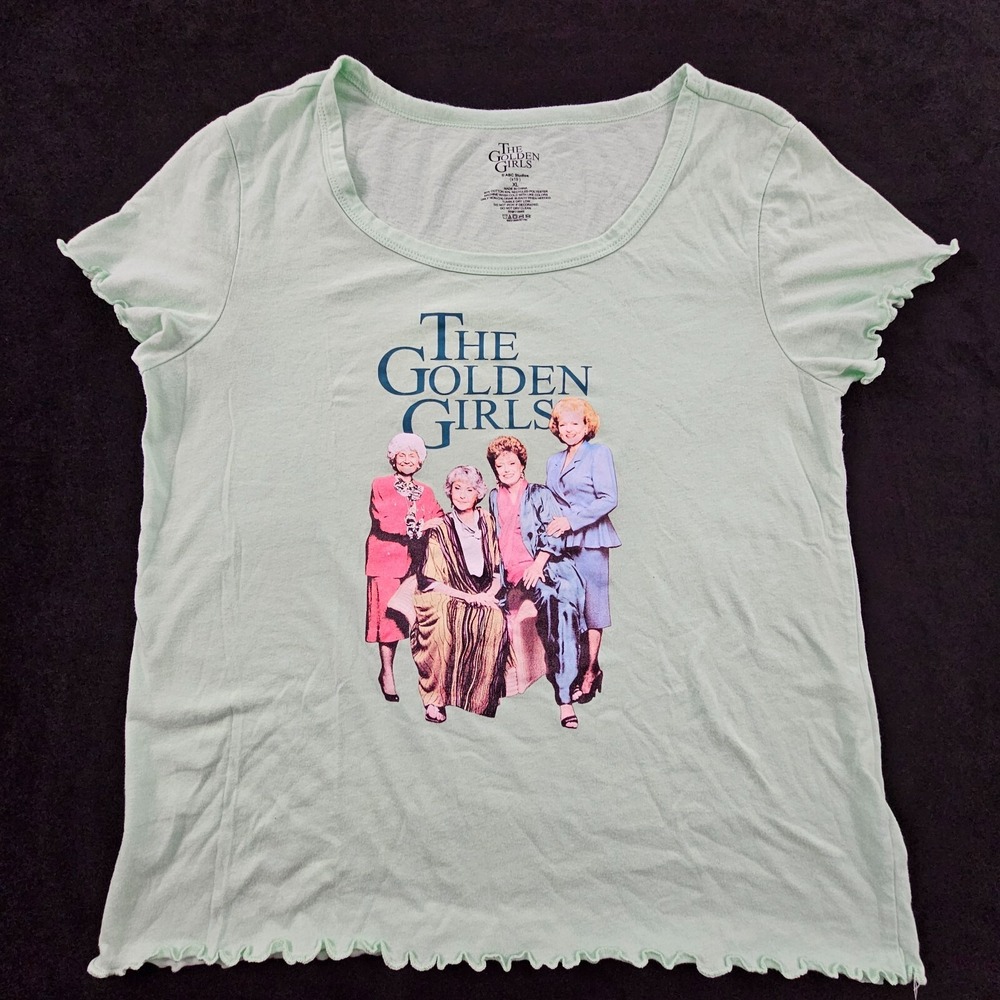 Golden Girls Light Green Ruffled Bottom Short Sleeve T-Shirt Girls XL